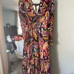 Anthropologie Multicolor Abstract Print Women's Dress